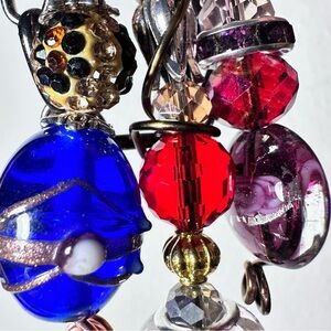 Artisan Glass Brooch | Hand Crafted | Colorful Beads |  Pin Wire-Wrapped OOAK